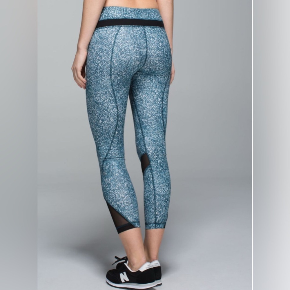 Lululemon Run Inspire Tight II All Luxstreme Pebble Print Black Size 2